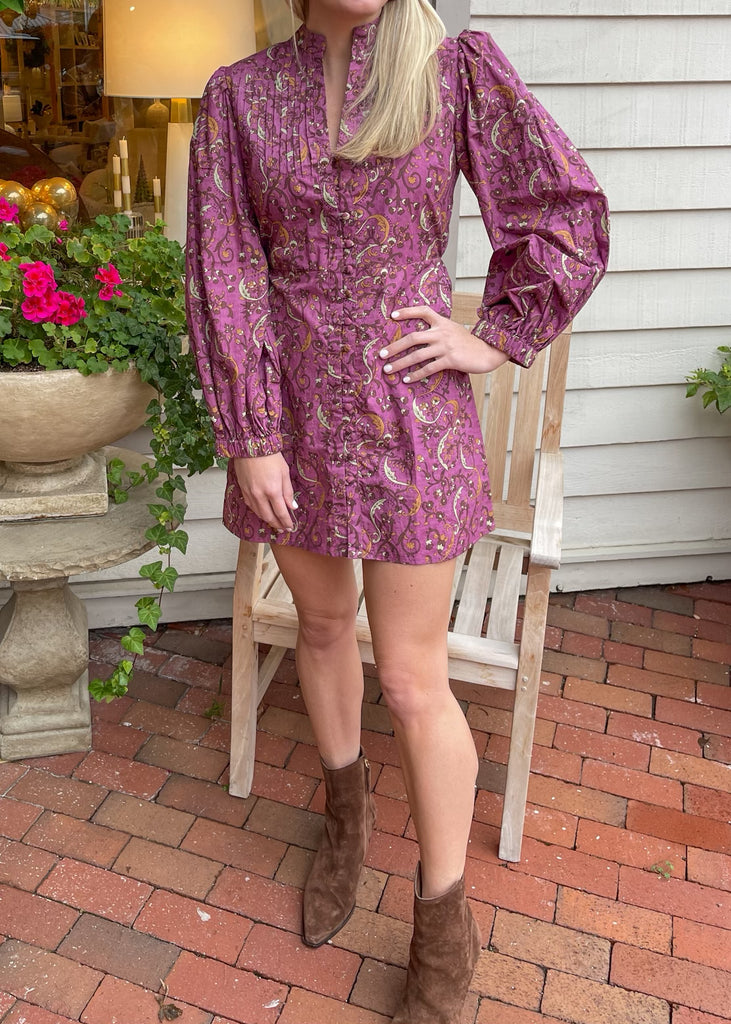 Jenny Dress | Purple Paisley