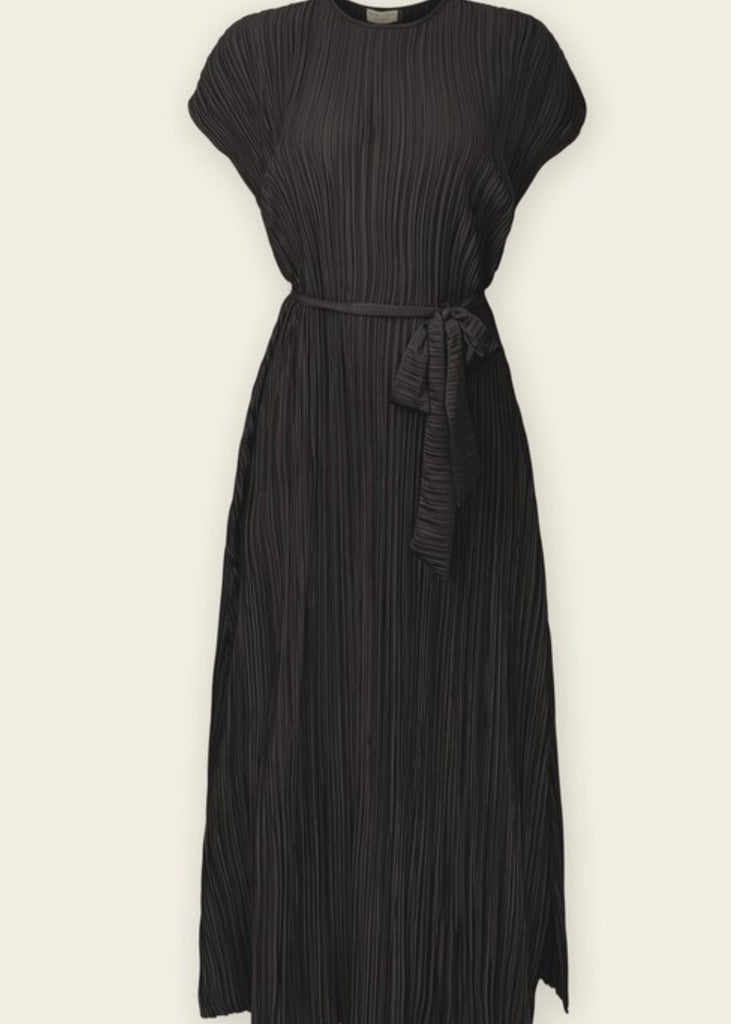 Blake Pleated Dress | Midi Black
