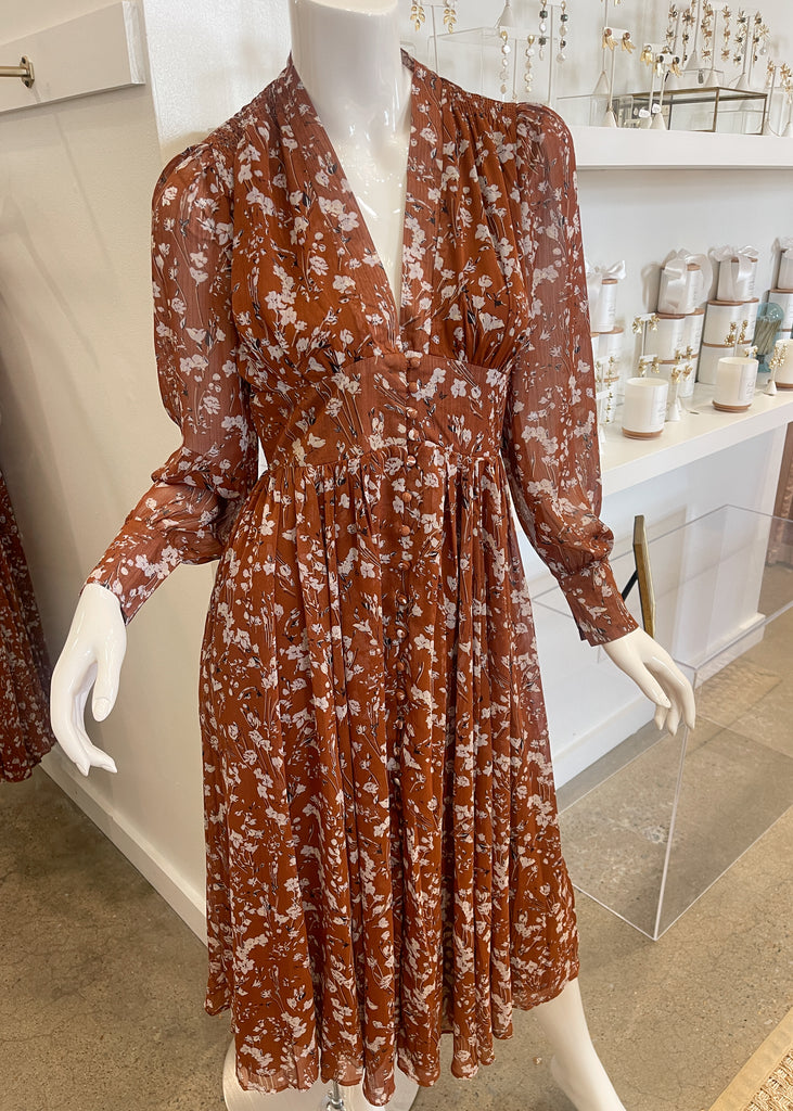 Chloe Dress | Brown Floral
