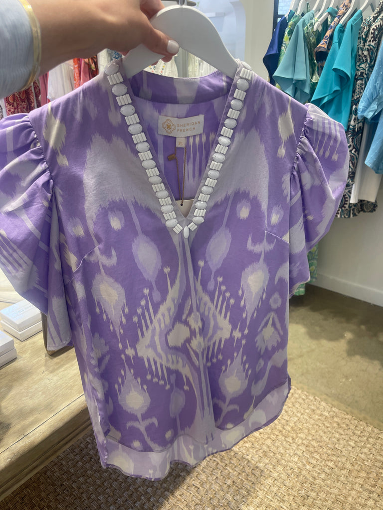 Natalie Blouse | Wisteria Ikat