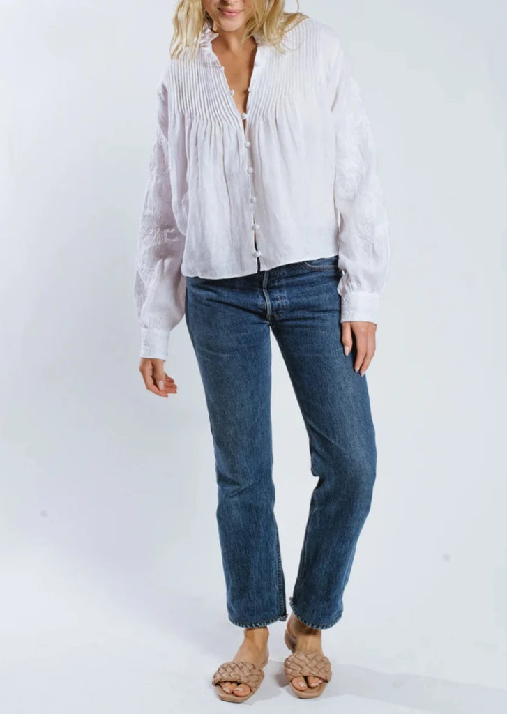 Ruca Long Sleeve Button Down | White
