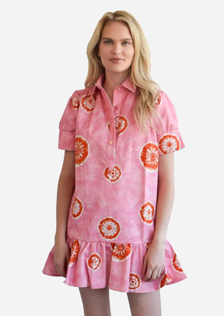 Ruffle Dress | Pink and Orange