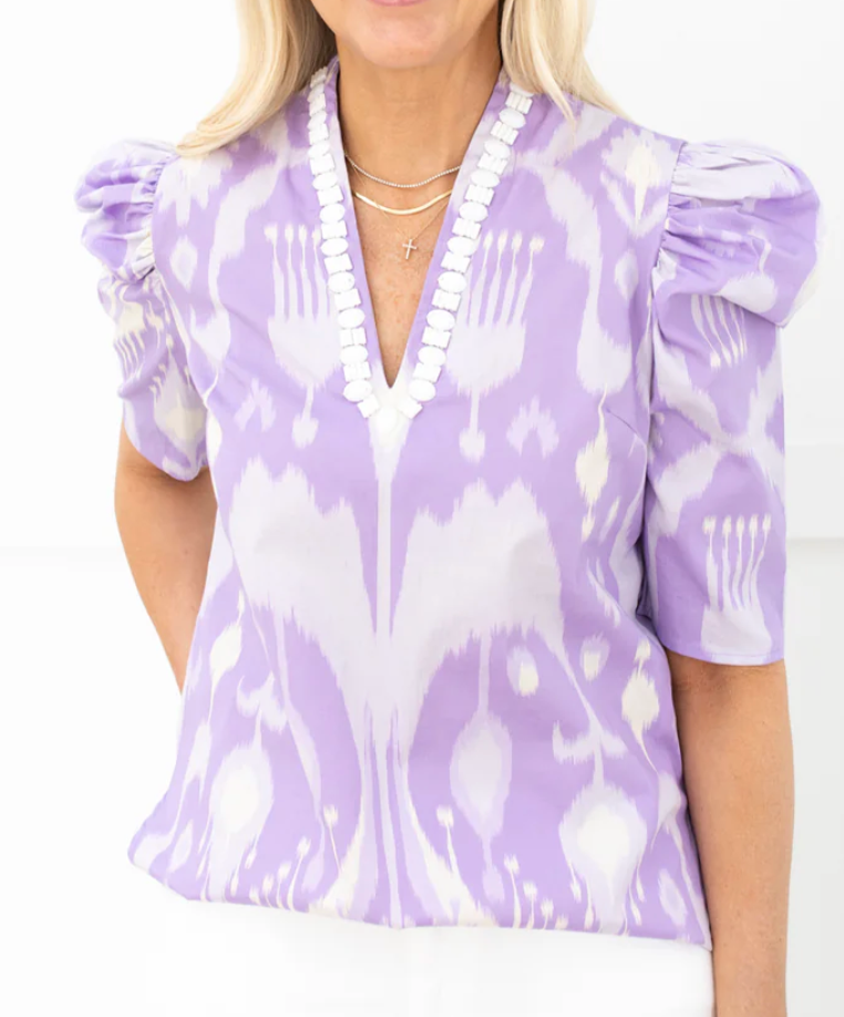 Natalie Blouse | Wisteria Ikat