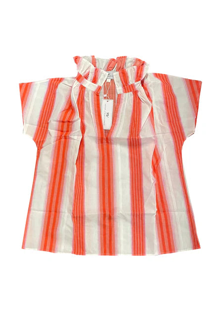 Vicki Short Sleeve Top | Pink and Orange