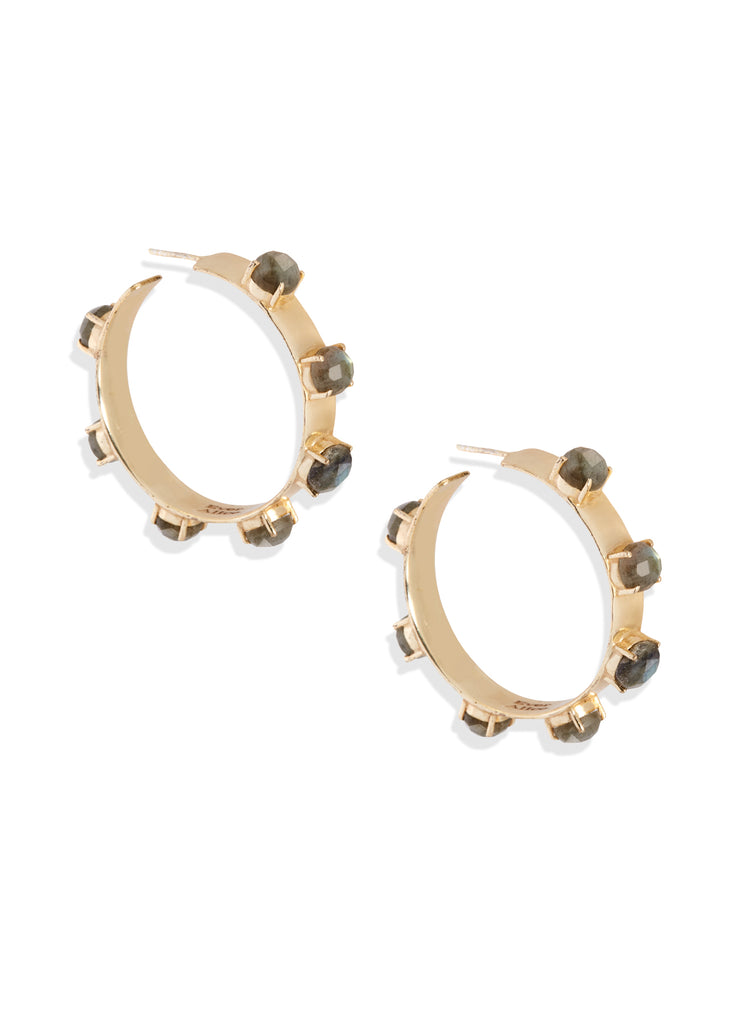 Maria Hoop Earrings | Labradorite
