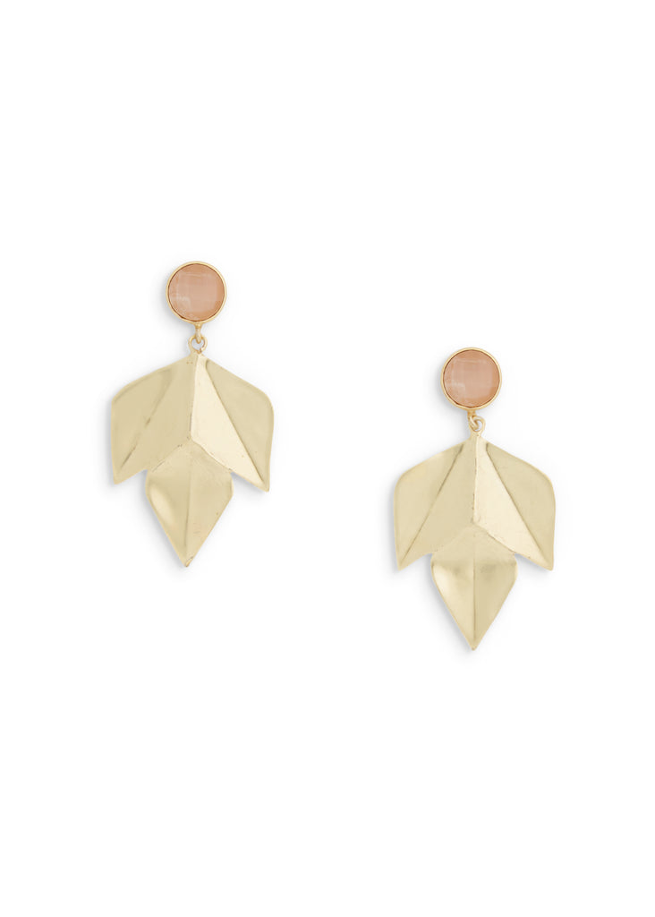 Isabel Earrings | Peach Moonstone