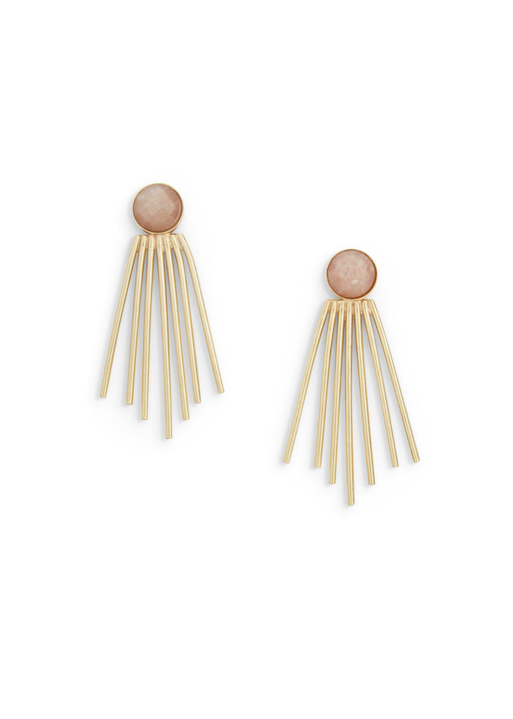 Becca Earrings | Peach Moonstone