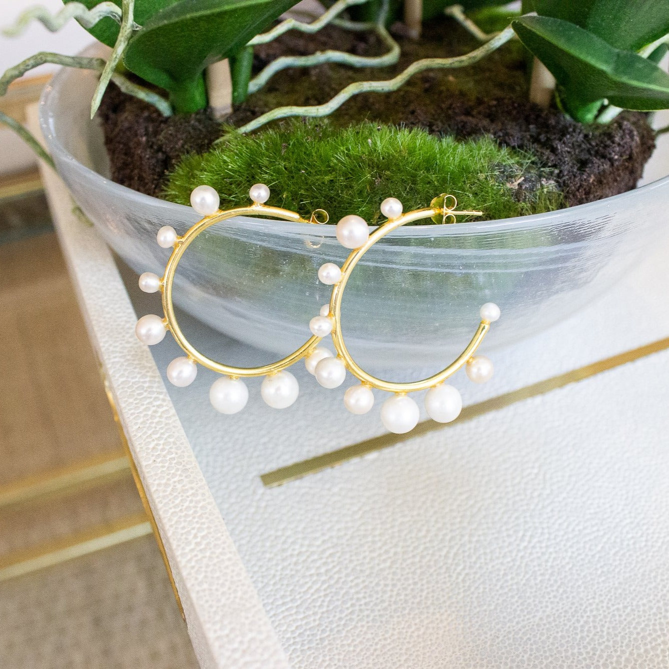 Pearl Hoops | Medium | Ever Alice Studio