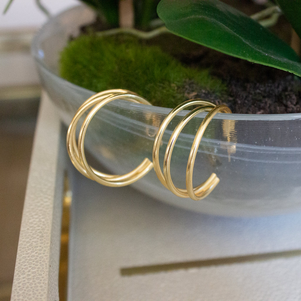 Triple Hoop Earring | Gold