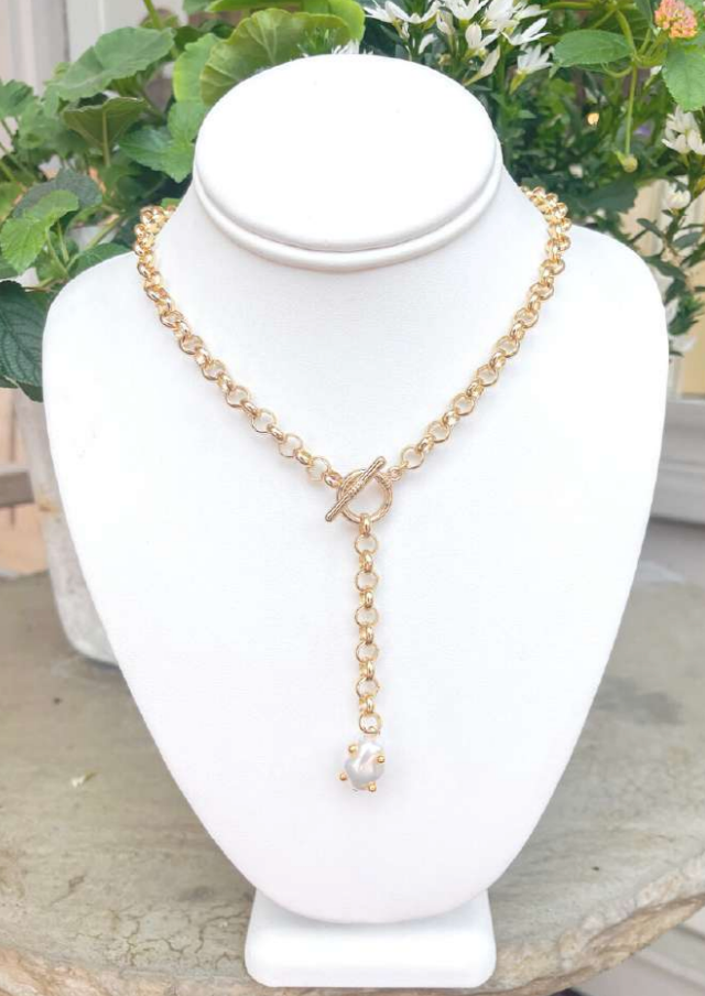 Chunky Lariat | Pearl