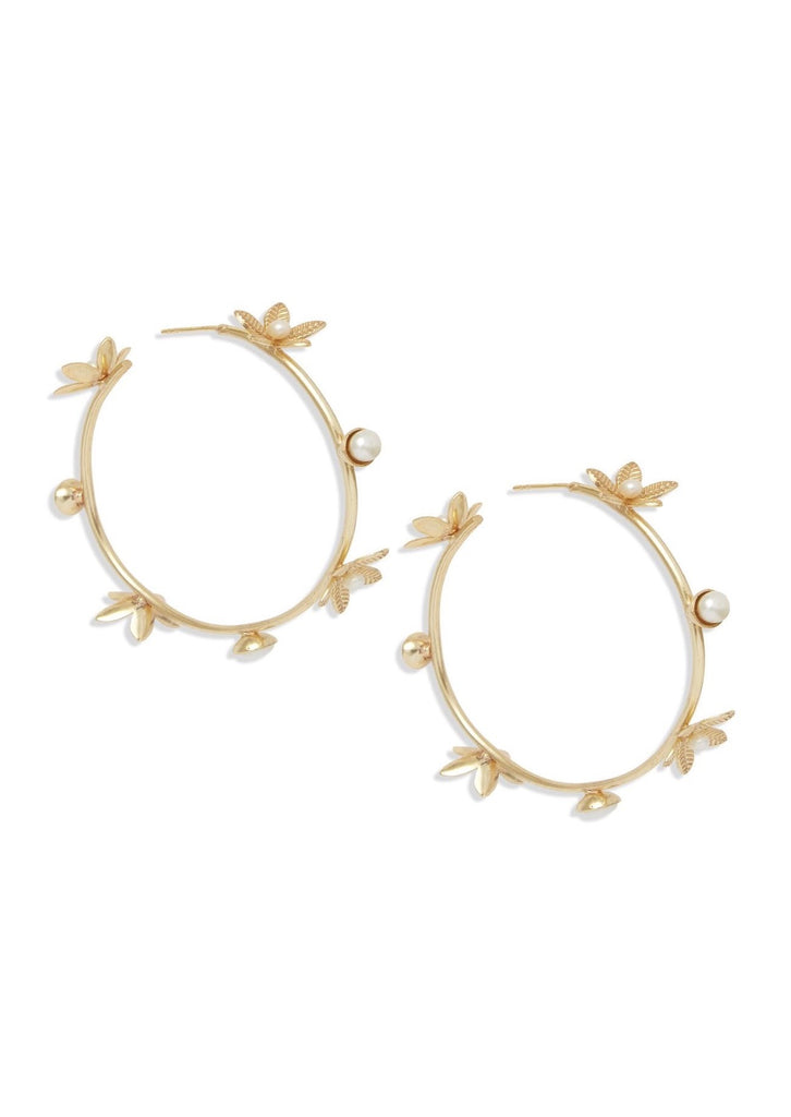 Lenora Hoop Earrings | Pearl