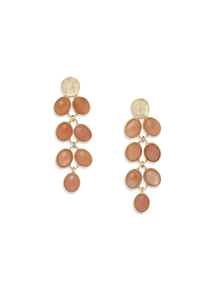 Victoria Earrings | Peach Moonstone